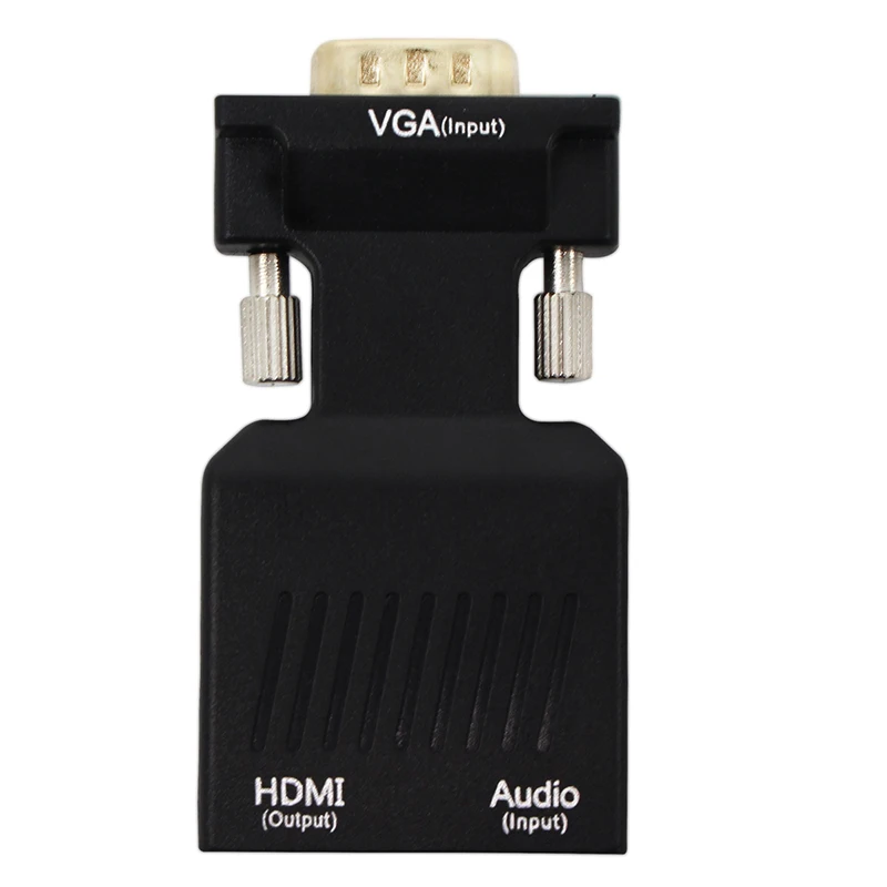 Male VGA to Female HDMI Video Converter Adapter Up to Full HD 1080P with 3.5mm L / R Audio Input for PC TV Projector