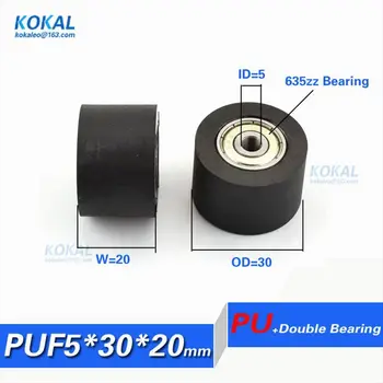 

[PU0530-20]Free shipping PU vending machine sliding two ball bearing roller wheel PU sliding pulley with bore 5mm 5*30*20mm