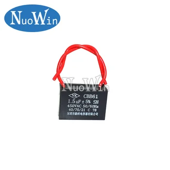 

1pc CBB61 1.5UF starting capacitance AC Fan Capacitor 450V CBB Motor Run Capacitor