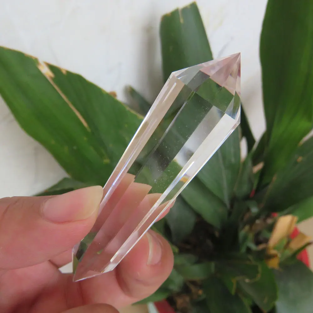 

12 sides 37g High Quality Natural Clear Quartz Crystal Vogel Double Terminated Points Wands Healing