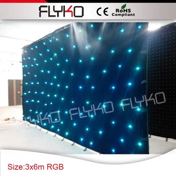 

3x6m RGB colorful UK Standard Led Star Curtain decoration on wedding