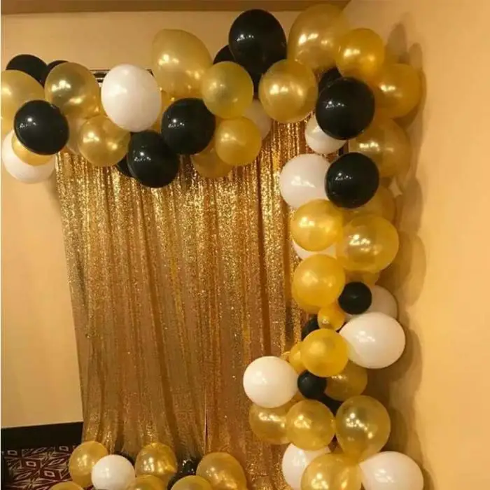 1 комплект 12 дюймов золотой и черный латексный шарик для дня рождения детский душ Выпускной взрослая церемония День рождения Праздничный Декор