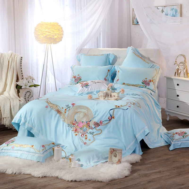 الفاخرة القطن المصري الأميرة طقم سرير الملكة الملك حجم للفتيات ملاءات مجموعة غطاء دوفيت للسرير طاقم غرفة نوم سادات