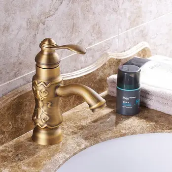 

Free shipping Contemporary Concise Bathroom Faucet Antique bronze finish Brass Basin Sink Faucet Single Handle water taps 6888F