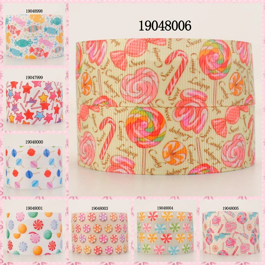

10yards -different sizes -colorful candy pattern ribbon printed Grosgrain ribbon DIY 19047998