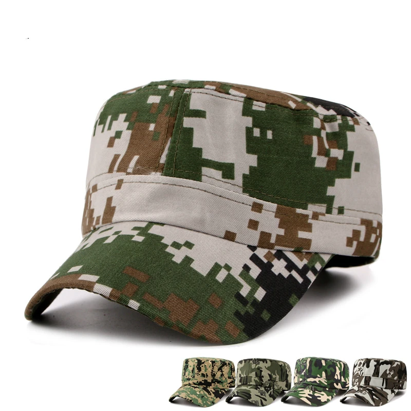 Spring and autumn fashion men's camouflage flat top hat Outdoor sun