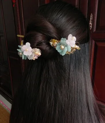 Amazonite Earpick также палочка для волос Xie Yi классические ювелирные изделия для волос Hanfu аксессуары для костюмов ювелирные изделия (ушанка +