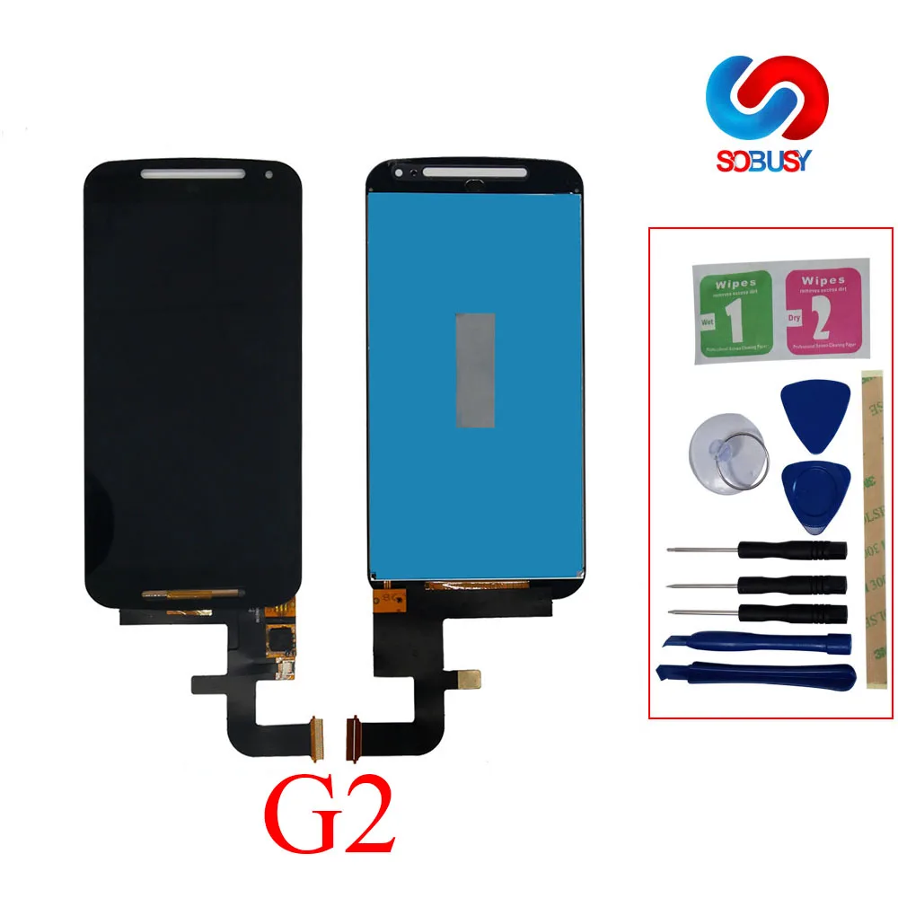 Sobusy экран для Motorola MOTO G2 XT1063 XT1064 XT1068 XT1069 ЖК дисплей кодирующий преобразователь