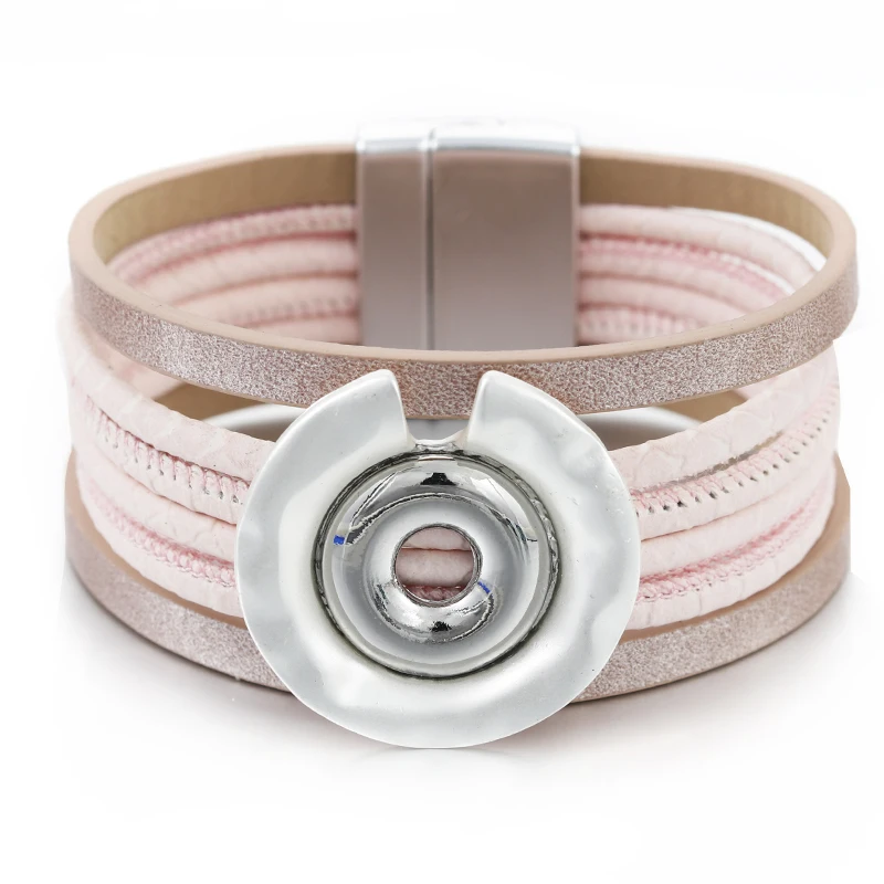 

Flashbuy Fashion Multilayer Leather Pink Wrap Bracelet For Women Men Trendy Charm Trendy Wrap Bracelet Classic Female Jewelry