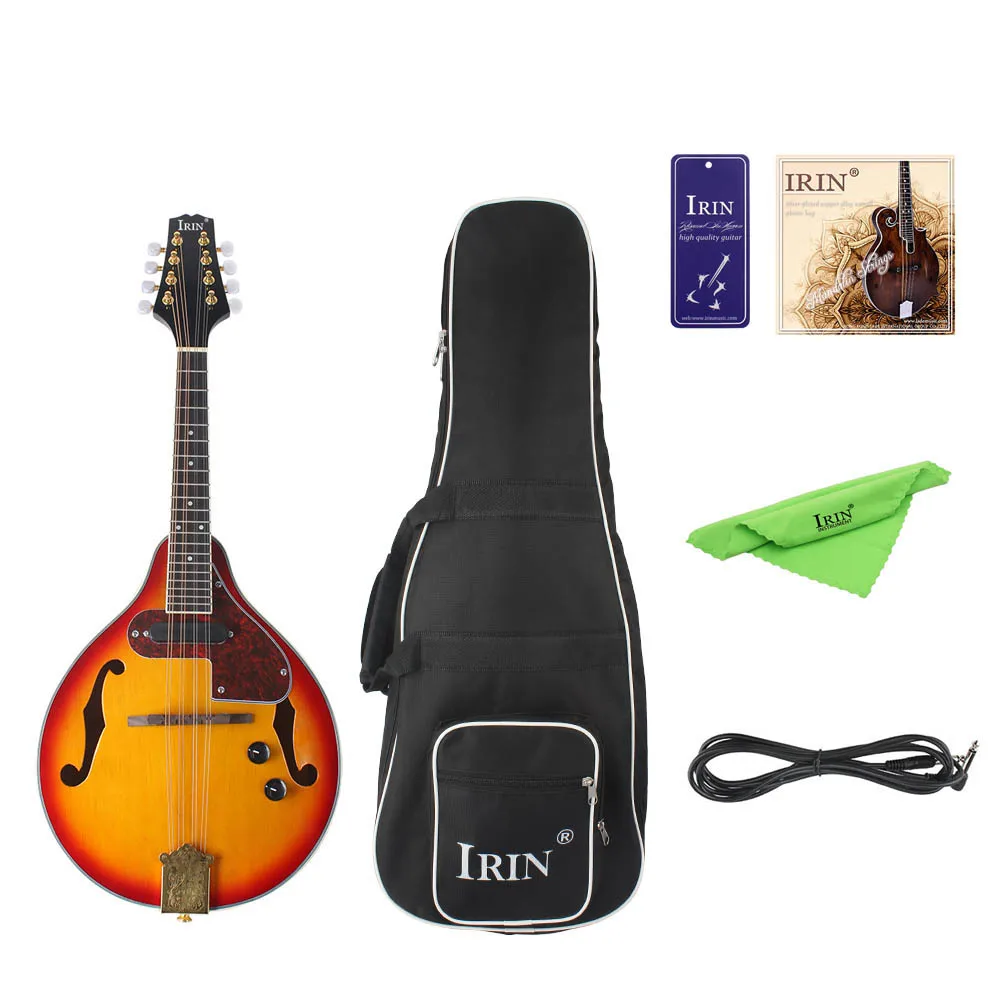 

IRIN 8-String Electric Mandolin A Style Rosewood Fingerboard Adjustable String Instrument with Cable Strings Cleaning Clo