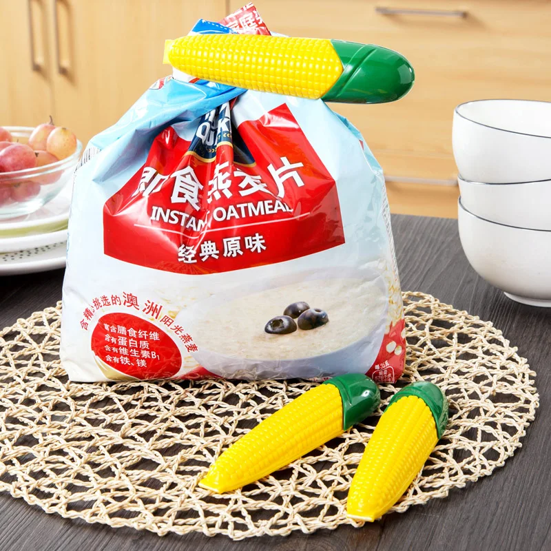 2pcs Corn Large Food Snack Bag Storage Sealing Clips,Seal Clamp Plastic