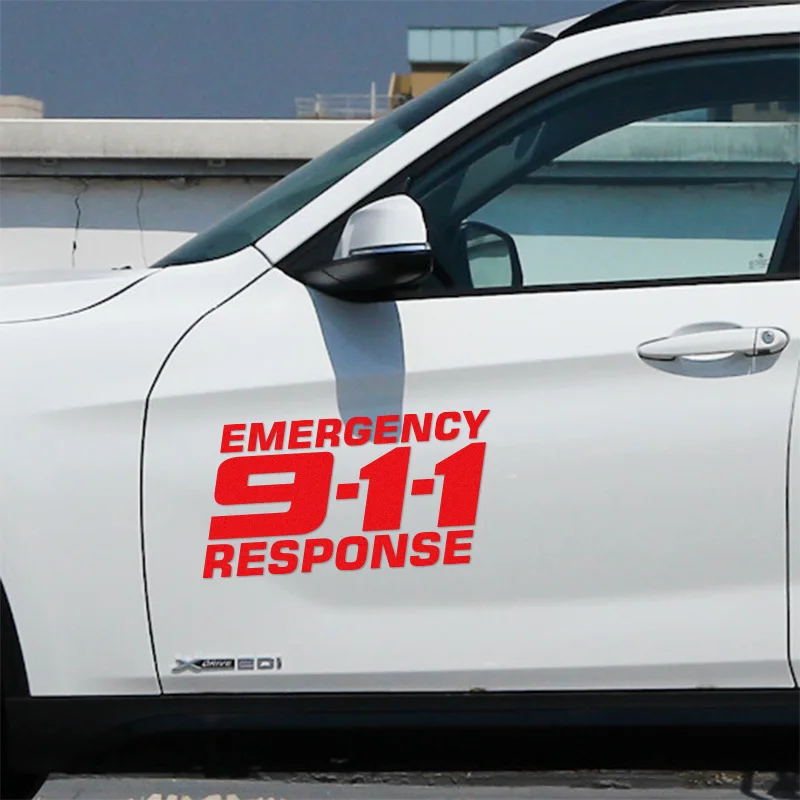 1 Pair 911 RESPONSE Car Stickers Decal Car-Styling For ford focus VW golf cruze Fiesta renault car accessories | Автомобили и