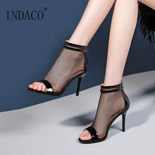 Summer Shoes Women Fashion Open Toe Sandals Mesh Hollow High Heel Shoes White Back Zipper Sandals цена Summer Shoes Women Fashion Open Toe Sandals Mesh Hollow High Heel Shoes White Back Zipper Sandals цены онлайн