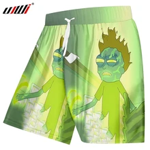 UJWI мужские летние зеленые блестящие пляжные шорты с 3D принтом Забавный узор Рик и Моди большой размер 5XL