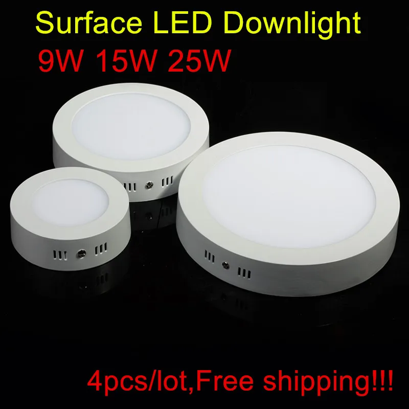 

LED Panel Ceiling Light Down Light Surface Mounted Round Ceiling indoor Light AC85-265V 4pcs/lot, free shipping