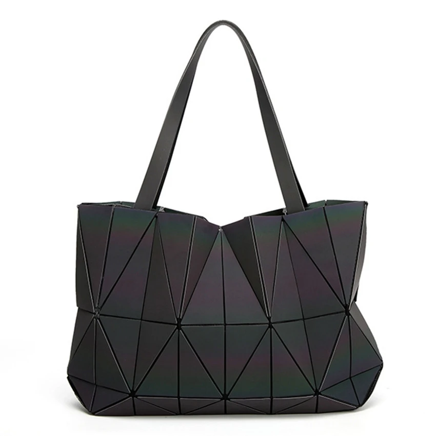 

new fashion Geometric luminous women handbag quality PU women shoulder bag casual fashion handbags