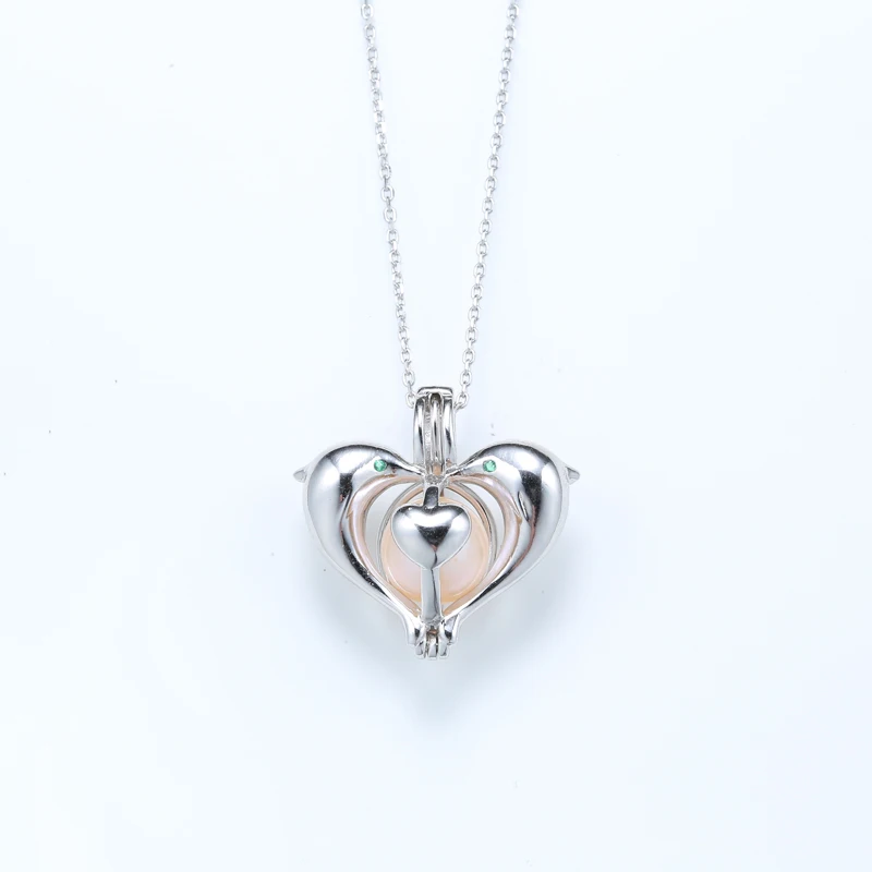 

DAIMI Dolphin Lovers DIY Pearl Cage 925 Silver Cage Valentine's Day Gift Love Pendant Accessories