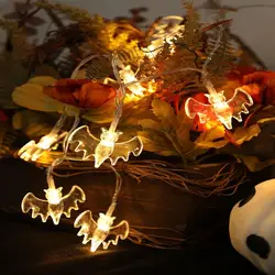 20 светодио дный светодиодов Хэллоуин летучая мышь струнная лампа 2 м Праздничная вечеринка украшения Фея струнная гирлянда на батарейках