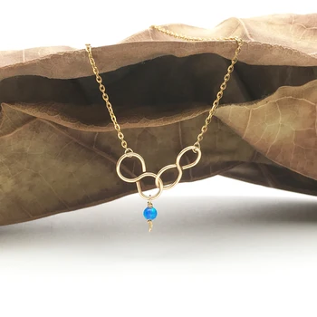 

Gold Filled/925 Silver Opal Pendant Handmade Infinity Necklaces Jewelry Dainty Choker Collier Boho Minimalism Necklace for Women