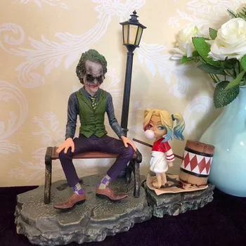 

DC Anti-Hero Suicide Squad Anime Baby Harley Quinn & Joker Lamp Set Boxed PVC Action Figure Collection Model Doll Toys Gift EO20