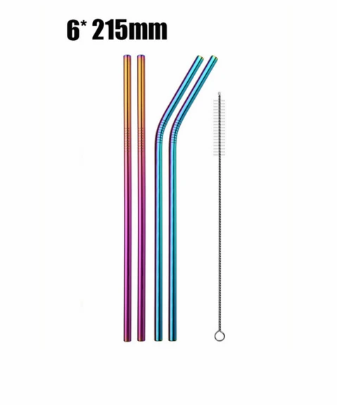 4/8 шт. металлическая соломинка многоразовая пивная соломенная Высокое качество 304 Нержавеющая сталь металлическая соломинка с чистящая щетка для кружек 20/30 унций