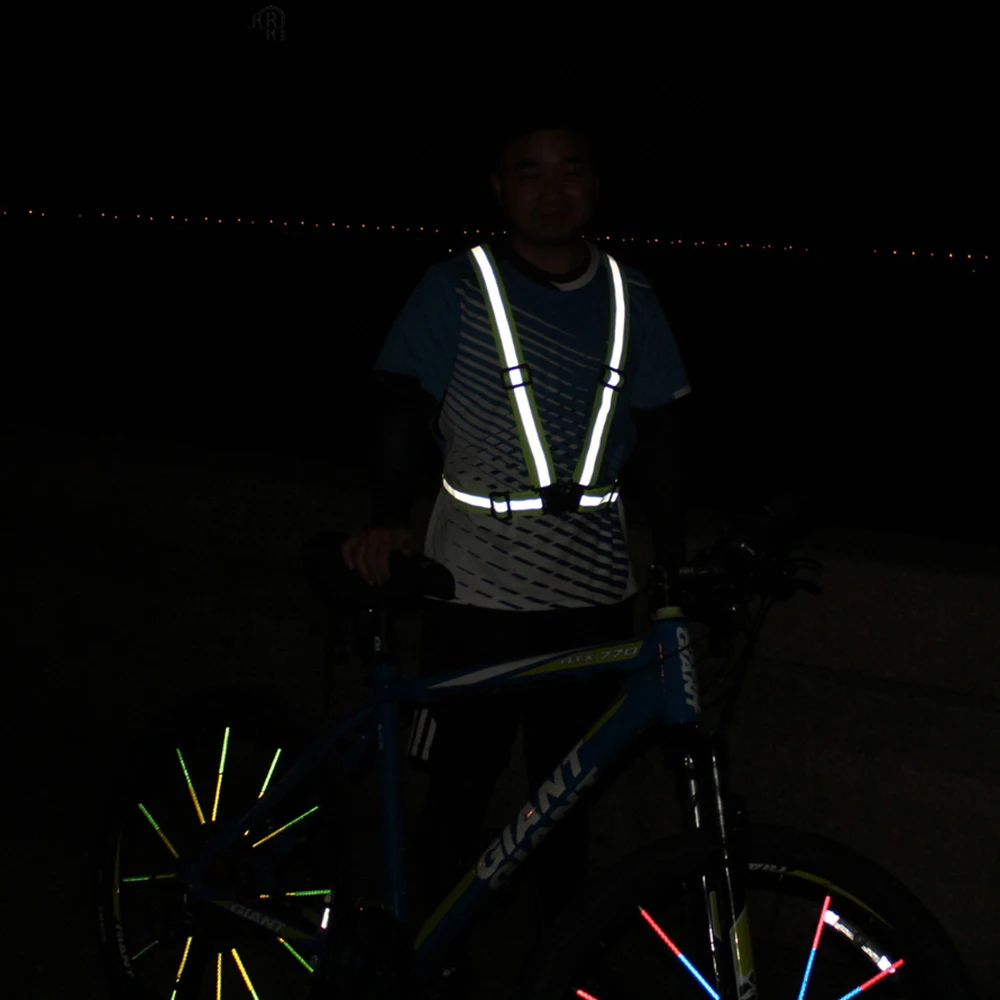 Унисекс Бег свет Велоспорт жилет безопасности фонари для велосипеда отражающая ткань для ночной езды бег Рыбалка Аксессуары