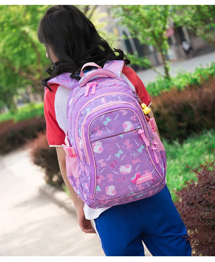 Pink 3pcs Children School Bags Teenagers Girls Printing Rucksack