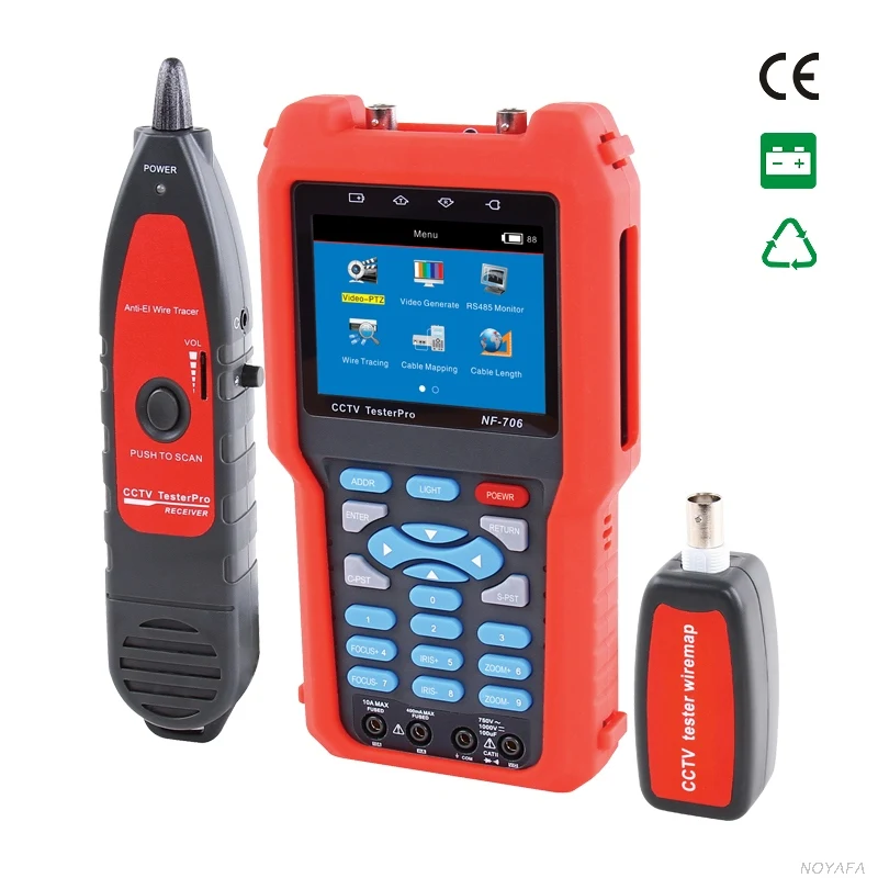 

Original Noyafa NF-706 Multifunctional Analog CVBS Signal RJ45 BNC and Metal Cable Length Optical Power Meter CCTV Cable Tester