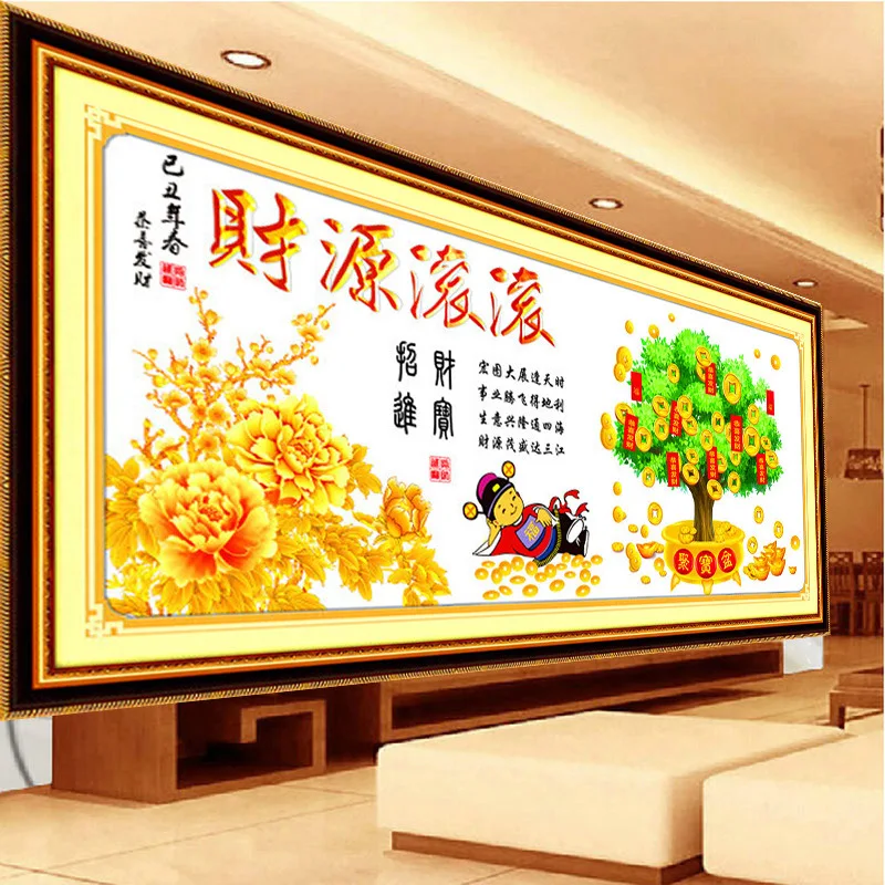 

Wealth Tree Cross Stitch Kit for Embroidery Painting DIY Needlework Count Print Canvas Stitches Sets Handmade Gift Wall Decor