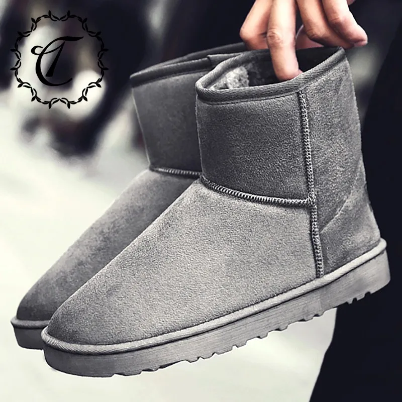 

CatriCa Large Size Winter Suede Women Male Men Shoes High Top Quality Designer Fashion Snow Boots 2019 Blue Brown Gray Black 218