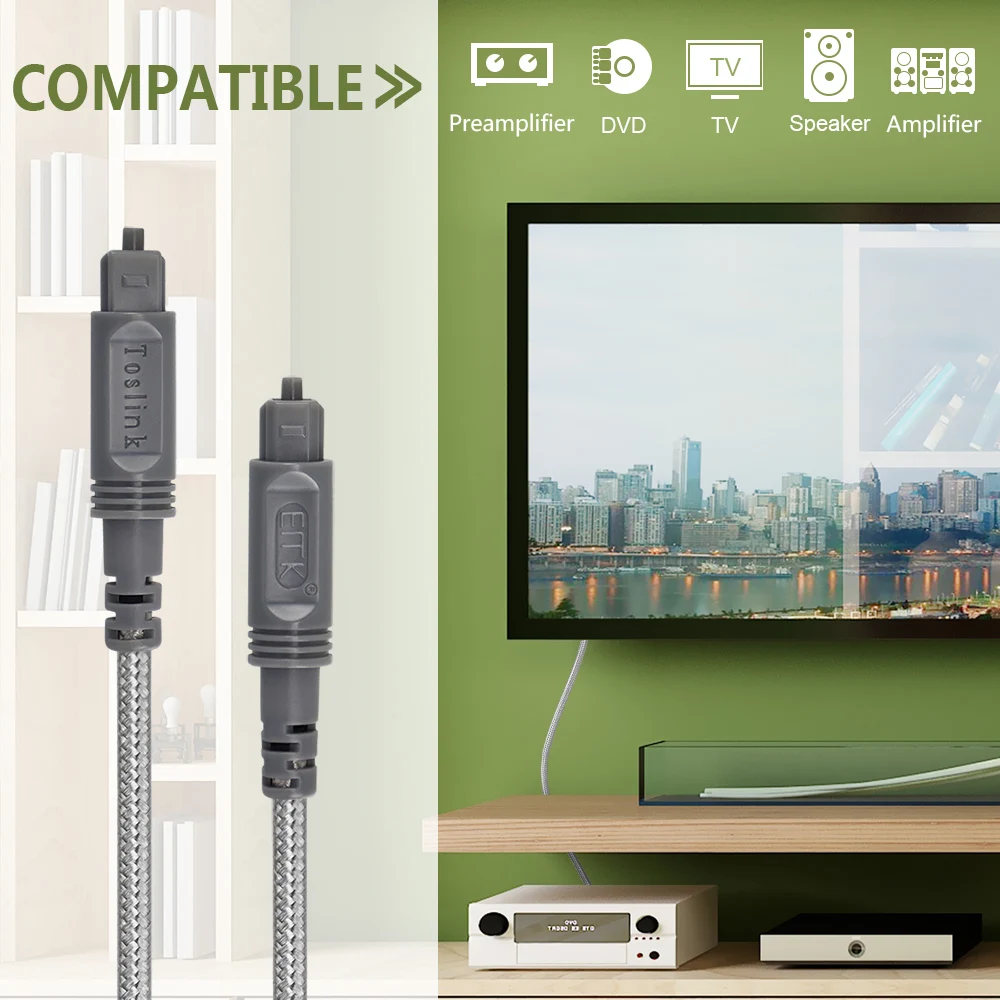 EMK 5.1 Digital Optical Audio Cable toslink cable 3m 5m 8m 10m 15m SPDIF cable optical cable for DVD 360 Xbox Amplifier Soundbar EMK 5.1 Digital Optical Audio Cable toslink cable 3m 5m 8m 10m 15m SPDIF cable optical cable for DVD 360 Xbox Amplifier Soundbar