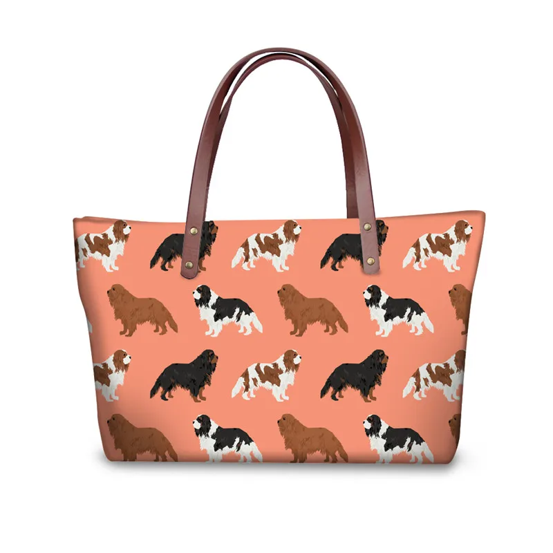 FORUDESIGNS Cavalier King Charles Spaniel Dog Women Purses and Handbags 2pcs/Set Shoulder Bags Big Capacity Causal Totes Bolsos - Цвет: YQ3139AL