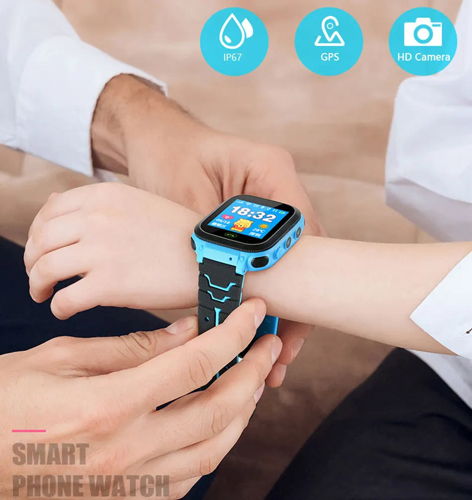 SALFRESA Children Waterproof Smart Watch HD Camera Kids SOS Localization Tracker Electronic Fence Smart Bracelet SIM Card Call-1