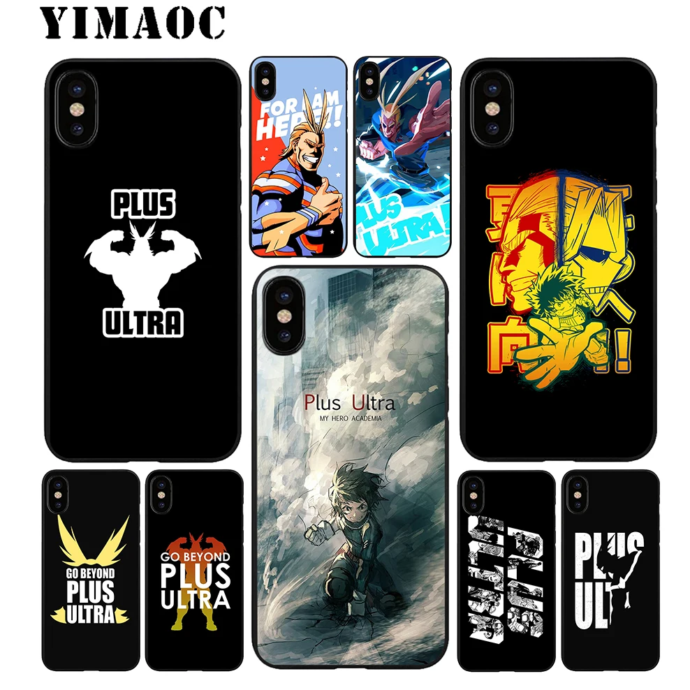 YIMAOC Plus Ultra Anime Soft TPU Black Silicone Case for iPhone X or 10 8 7 6 6S 5 5S SE Xr Xs Max |