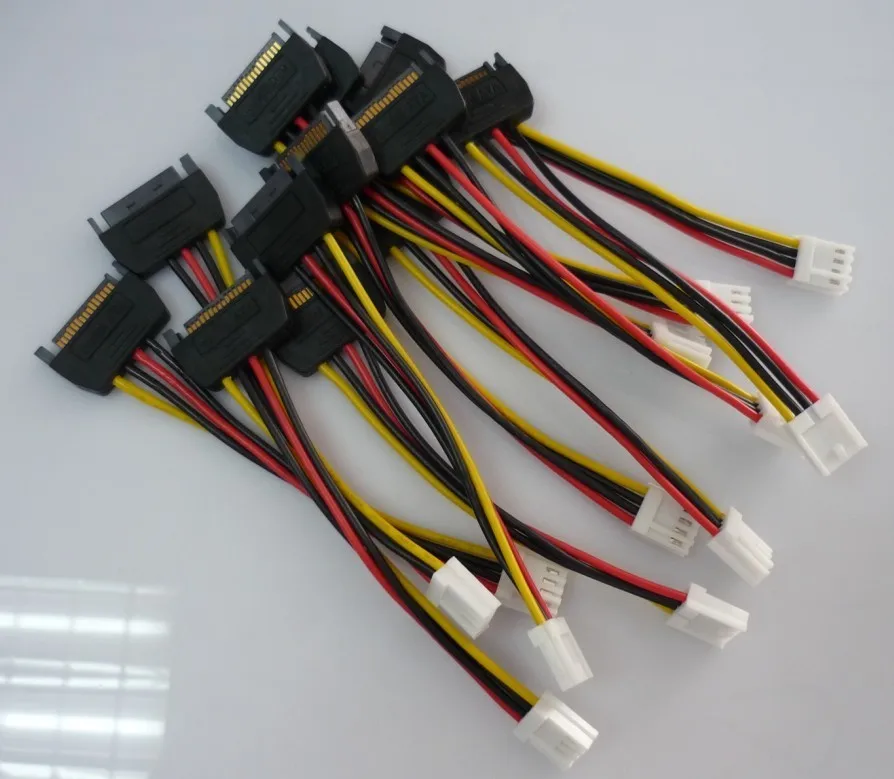 

133pcs 15Pin SATA Male to 4Pin FDD Floppy Female Power Cable Lead PC diy
