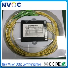 1x8 двойное окно, 1310/1550, SM, SC/APC ABS FBT волоконная муфта, 1*8 одинаковое соотношение FBT Волоконно-оптический сплиттер, 100*80*10, 2,0 мм, 1 м