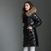 Зимняя куртка, женский пуховик, большой меховой воротник, средней длины, пуховик, женская одежда, утолщенная верхняя одежда, известная