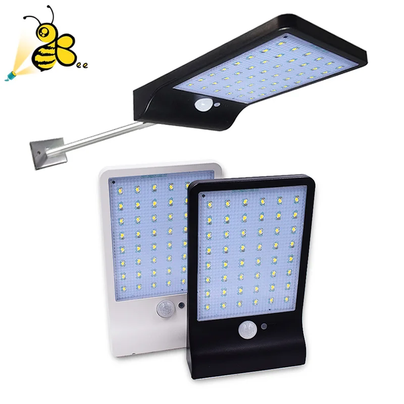 

Bees Outdoor Wall Lamp Solar Street Light PIR Motion Sensor Garden Lighting 450LM 36 LED Security Pathway Lights with Stick