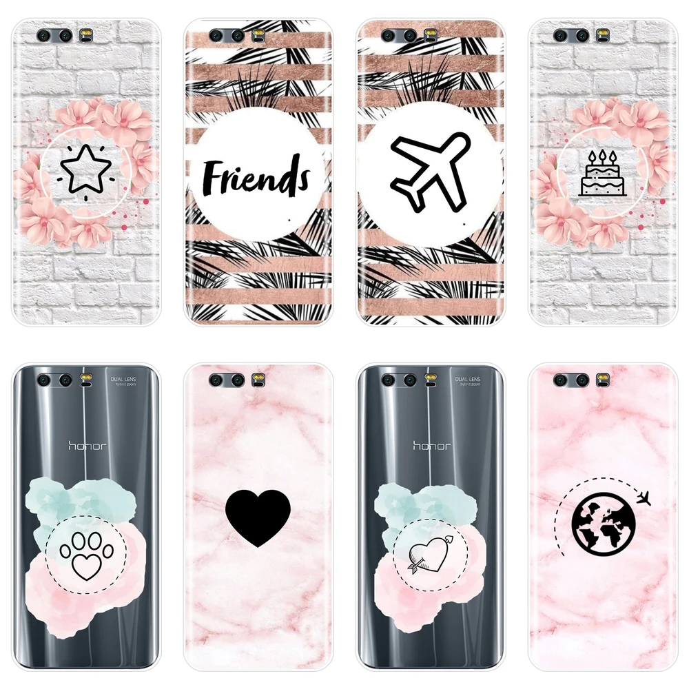 

Heart Airplane Phone Case For Huawei Honor 7 8 9 10 Lite 7S 7X 7A 7C Pro Silicone Back Cover For Huawei Honor 8X MAX 10 9 8 7