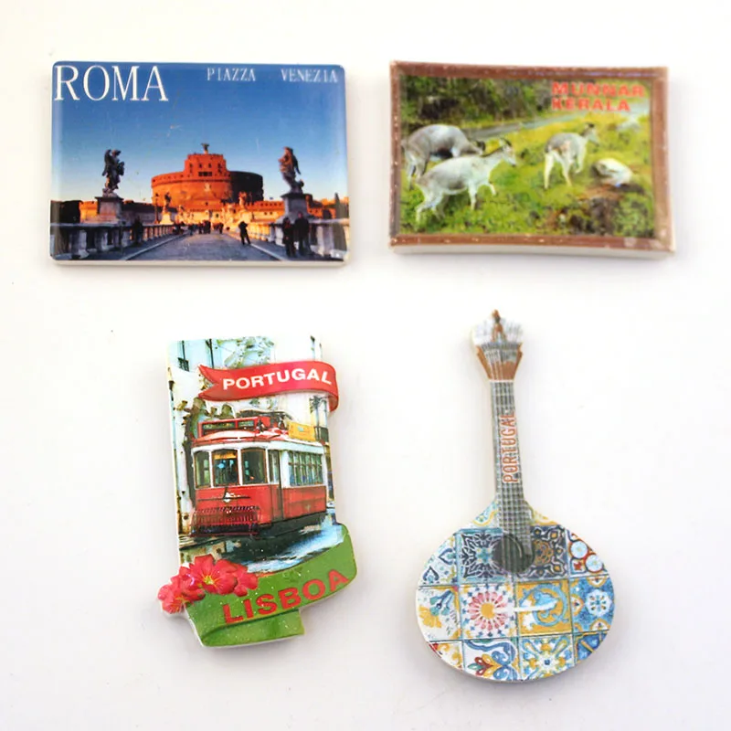 

Roma Portugal India 3D Resin Fridge Magnet Sticker Country Tourism Souvenir Collectibles Decor Note