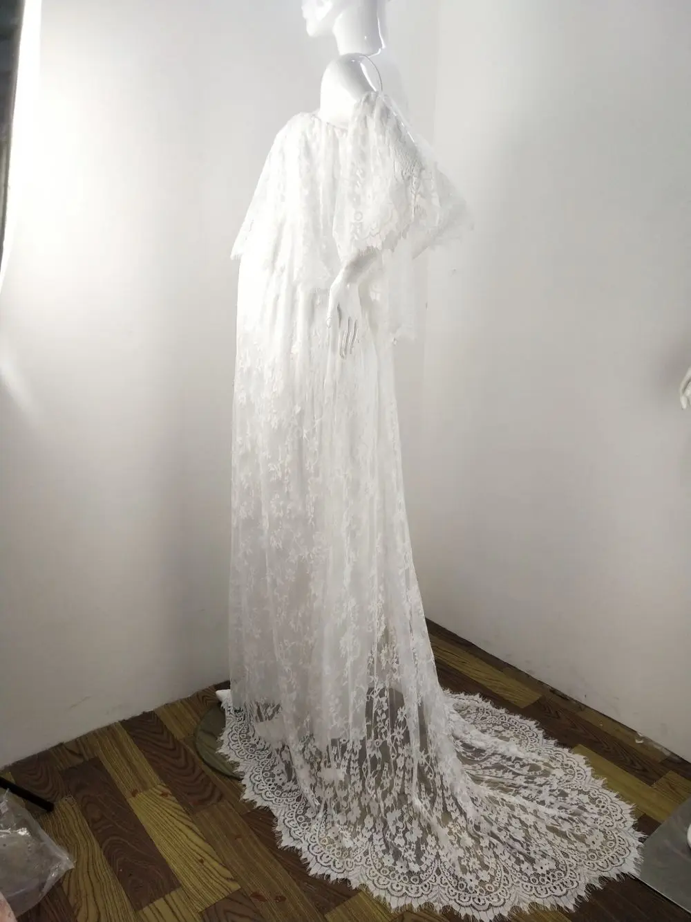 Sexy Maternity Photography Prop Maternity Dresses For Photo Shoot Lace Maxi Gown Clothes 2019 Off Shoulder Women Pregnancy Dress (2)
