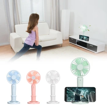 

Protable Mini Handheld Cooler Fan With battery USB Charging Mini Desk Fan with Phone Holder For Office Household Travel