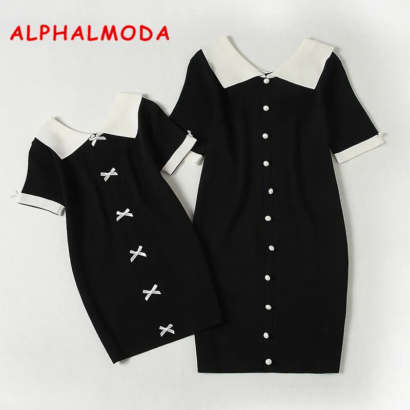 Женский комплект одежды для родителей ALPHALMODA однобортное свободное трикотажное