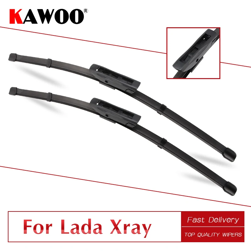 KAWOO For Lada Xray 26" 14" Car Auto Accessories Windscreen Wiper Blade Soft Natural Rubber Fit Bayonet Type Arm