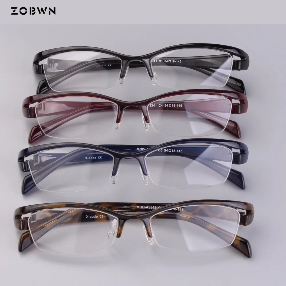 Супер легкие очки для девочек можно смешивать), оптовая продажа 5 видов цветов половины обода женщины бизнес очки Силиконовые прилистник