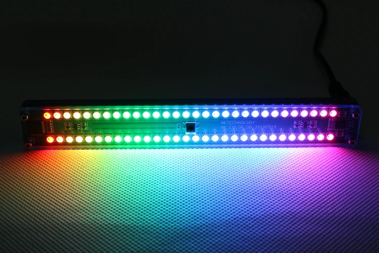 

GHXAMP Dual 30 LED Level Indicator Colorful Music Electrical Level Light Stereo VU Meter Amplifier Speaker DIY With Shell USB 5V