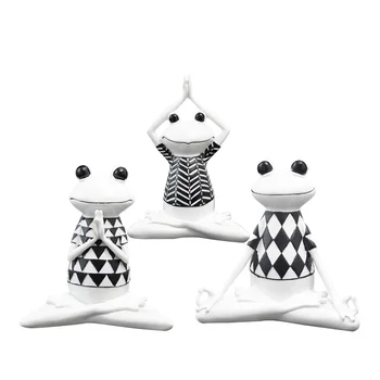 

Creative Yoga Frog Figurine Ornament Desk Decor Windows Living Room TV Cabinet Adorn Decoration Home Decoration Modern Yoga Gift