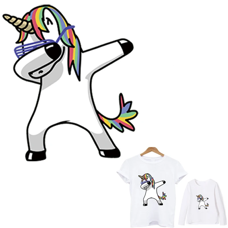 

stripes iron on patches for clothes ironing applications for clothing application of one another t-shirt Dabbing unicorn patch