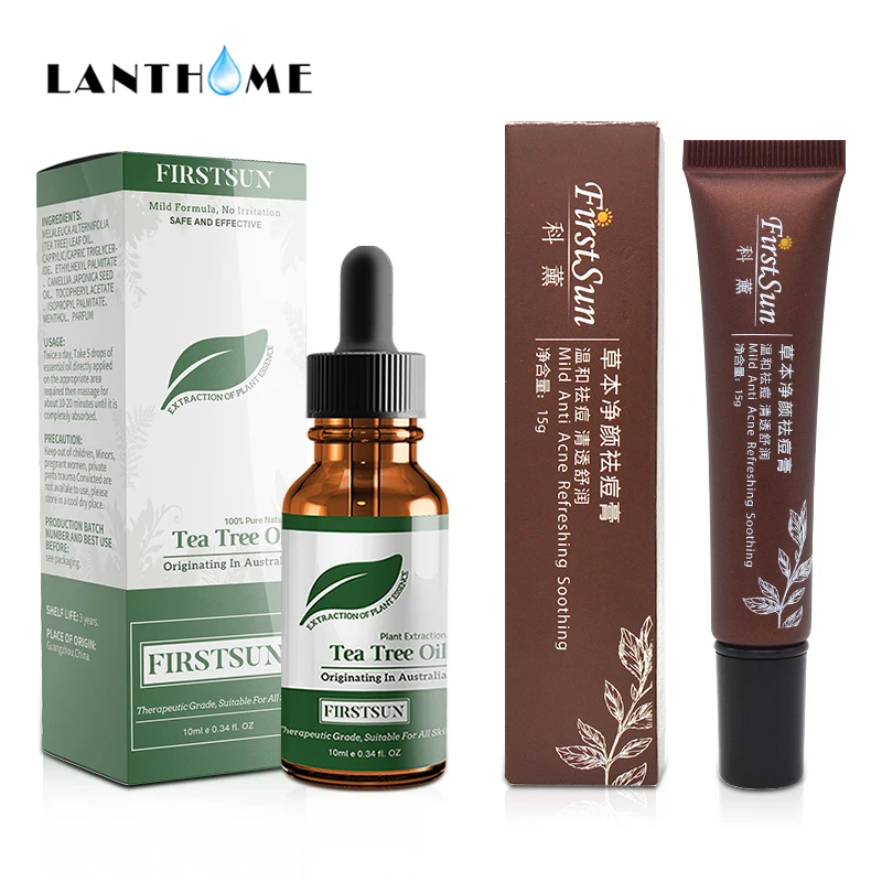 

Tea Tree Oil Herbal Acne Cream for Face Care Skin Acne Treatment Serum Anti Scar Spots Shrink Pores Face Oil Anti-inflammatory