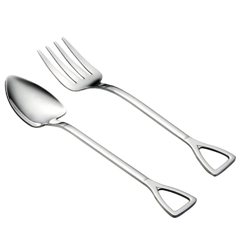 TENSKE Shovel Wrench Shape Tableware Home Kitchen Stainless Steel Fork Spoon Nonstick kitchen Tool C0411#30                     10